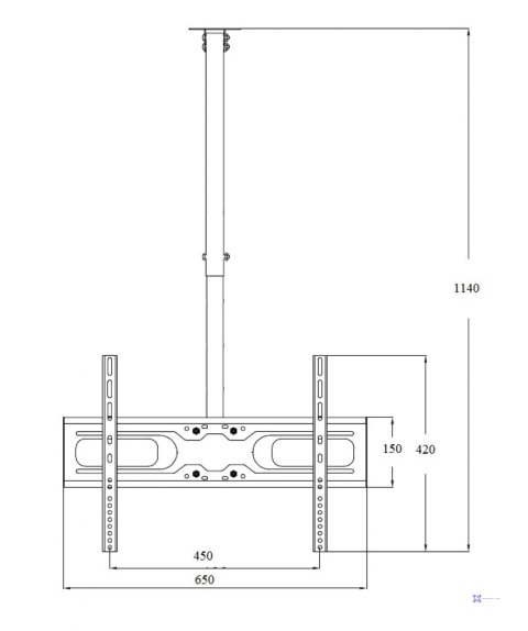 UCHWYT SUFITOWY DO TV LCD/LED AR-21L 23-60" 85-114 cm 45KG ART