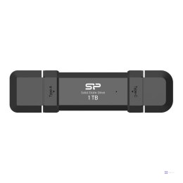Dysk zewnętrzny SSD Silicon Power DS72 1TB USB-A USB-C 1050/850 MB/s Czarny