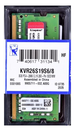 KINGSTON DDR4 SODIMM 8GB 2666MHz CL19 1Rx16