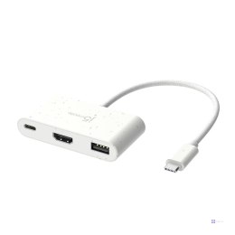 Stacja dokująca j5create Eco-Friendly USB-C to HDMI & USB Type-A with Power Delivery 1xHDMI/1xUSB 3.1/1xUSB-C; kolor biały JCA37
