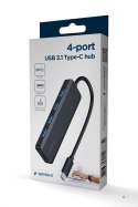 GEMBIRD HUB USB TYP-C 3.1 (GEN 1) 4-PORTOWY, CZARNY
