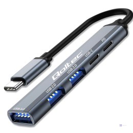 QOLTEC ADAPTER HUB USB-C 3.1 5W1 | USB-C PD | USB-C | 2X USB 2.0 | USB 3.0