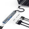 QOLTEC ADAPTER HUB USB-C 3.1 5W1 | USB-C PD | USB-C | 2X USB 2.0 | USB 3.0