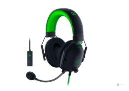 Wieloplatformowy zestaw słuchawkowy Razer BlackShark V2 Special Edition, nauszny, mikrofon, czarny/zielony, przewodowy, tak