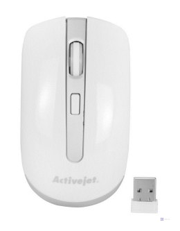 Activejet Mysz bezprzewodowa optyczna AMY-320WS; (1600 DPI; kolor biały)