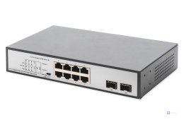 Przełącznik sieciowy niezarządzalny desktop 8x RJ45 Gb/s (w tym 6xPoE)+ 2x SFP, PoE++ budżet 180W
