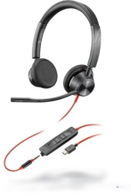 POLY 3325 Zestaw słuchawkowy Przewodowa Opaska na głowę Połączenia/muzyka USB Type-C Czarny