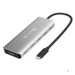 Stacja dokująca j5create USB4® Dual 4K Multi-Port Hub 1x4K HDMI/1xDisplay Port/1xUSB 3.2/2xUSB-C/; kolor srebrny JCD401-N