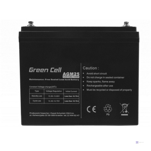 GREEN CELL AKUMULATOR ŻELOWY AGM25 12V 75AH