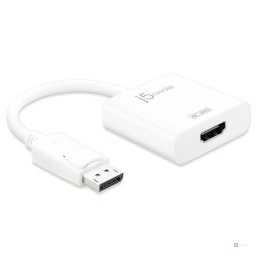 Adapter j5create DisplayPort to 4K HDMI Active Adapter (DisplayPort m - 4K HDMI f 16cm; kolor biały) JDA158-N