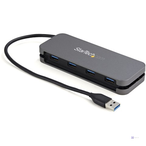 StarTech.com HB30AM4AB huby i koncentratory USB 3.2 Gen 1 (3.1 Gen 1) Type-A 5000 Mbit/s Czarny, Szary