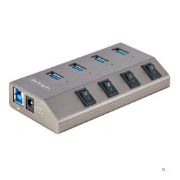 StarTech.com 5G4AIBS-USB-HUB-EU huby i koncentratory USB 3.2 Gen 1 (3.1 Gen 1) Type-B 5000 Mbit/s Szary