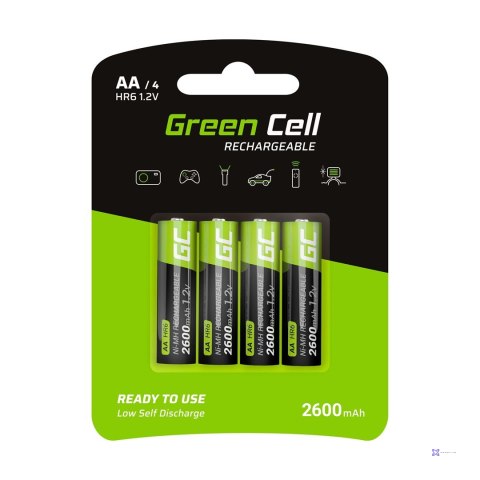 GREEN CELL AKUMULATORKI PALUSZKI 4X AA R6 2600MAH