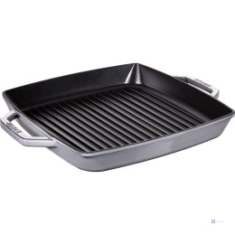 Kwadratowa patelnia żeliwna grillowa Staub z dwoma uchwytami - 33 cm, Grafitowy