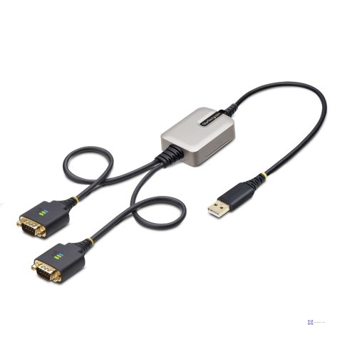 StarTech.com 2P1FFC-USB-SERIAL zmieniacz płci / kabli USB-A 2 x DB-9 RS-232 Czarny, Szary