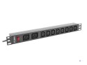 LANBERG LISTWA ZASILAJĄCA RACK 19" PDU PDU-02I1908I-0200-C20-BK (1U, 16A, 2X C19, 8X IEC C13, 2M, WTYK C20)