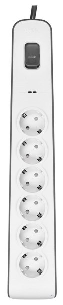 Listwa zasilająca Belkin Power Surge 6-PORT 650J 2m Grey/White Schuko