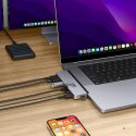 HYPER DUO PRO 7-in-2 USB-C Hub USB Type-C 104 Mbit/s Szary