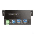 StarTech.com 5G4AINDRM-USB-A-HUB huby i koncentratory USB 3.2 Gen 1 (3.1 Gen 1) Type-B 5000 Mbit/s Czarny