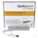 StarTech.com ST43004UA huby i koncentratory USB 3.2 Gen 1 (3.1 Gen 1) Type-A 5000 Mbit/s Srebrny, Biały