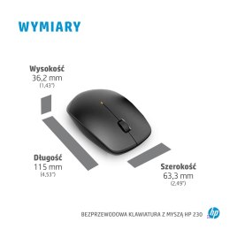 Zestaw klawiatura + mysz HP 230 Wireless Mouse and Keyboard Combo bezprzewodowe białe 3L1F0AA