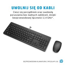 Zestaw klawiatura + mysz HP 230 Wireless Mouse and Keyboard Combo bezprzewodowe białe 3L1F0AA