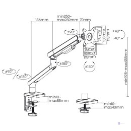 ERGO OFFICE UCHWYT BIURKOWY DO MONITORA LCD ER-751 17-32