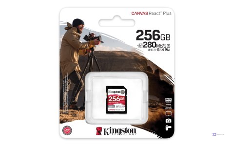 KINGSTON SDXC Canvas 256GB React Plus UHS-II 280R/150W U3 V60 for Full HD/4K