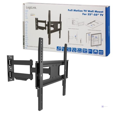 Uchwyt ścienny LogiLink do telewizora LCD/LED nachylenie -20°/+10°, VESA 400x400, 32-55"