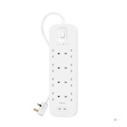 Listwa zasilająca Belkin Power Surge 8-PORT + 2xUSB-C 30W 900J 2m White