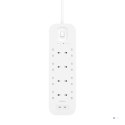 Listwa zasilająca Belkin Power Surge 8-PORT + 2xUSB-C 30W 900J 2m White