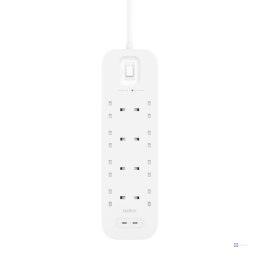 Listwa zasilająca Belkin Power Surge 8-PORT + 2xUSB-C 30W 900J 2m White