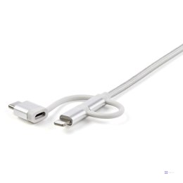 StarTech.com LTCUB1MGR kabel USB USB 2.0 1 m USB A Micro-USB B Srebrny