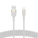 BELKIN KABEL USB-A - LTG OPLOT SILICONE 3M BIAŁY