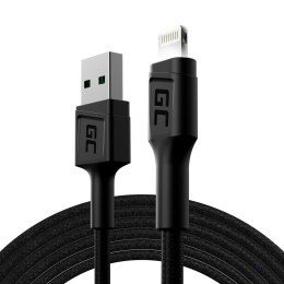 GREEN CELL KABEL KABGC12 GC RAY USB - LIGHTNING 200CM, BIAŁY LED, SZYBKIE ŁADOWANIE