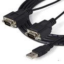 StarTech.com ICUSB2322F kabel równoległy Czarny 2,1 m USB 2.0 A 2 x DB-9