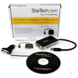 StarTech.com USB32HDEH zewnętrzna karta graficzna usb 1920 x 1200 px Czarny