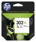 HP Oryginalny wkład atramentowy 302XL, trójkolorowy XL