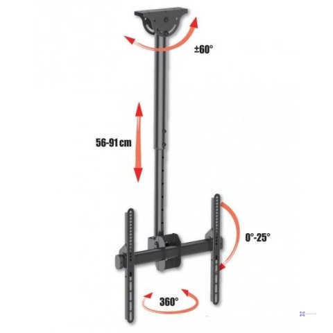 Uchwyt sufitowy Techly 32"-55", 50kg regulowany