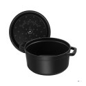 Garnek żeliwny okrągły Staub - 3.8 ltr, Czarny