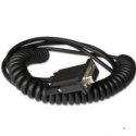 Industrial Cable: RS232 (5V signals), black, DB9 Female, 3m (9.8´), coiled, 5V external power with option power on pin 9, w/o fe