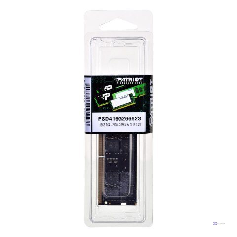 Pamięć RAM Patriot Memory Signature PSD416G26662S (DDR4 SO-DIMM; 1 x 16 GB; 2666 MHz; CL19)