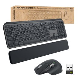 Logitech MX Keys combo for Business Gen 2 klawiatura Dołączona myszka Biuro RF Wireless + Bluetooth QWERTY Niemiecki Grafitowy