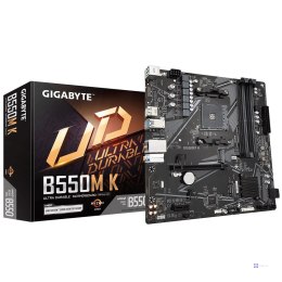 Płyta główna Gigabyte B550M K (AMD Ryzen 5000 Series AM4 CPUs, up to 4733MHz DDR4 (OC), 2xPCIe 3.0 M.2, GbE LAN, USB 3.2 Gen1)