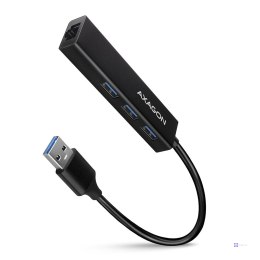 Axagon HMA-GL3A Multiport-Hub USB 3.0 Typ A Gbit-LAN 3x USB-A microSD Przewodowa USB 3.2 Gen 1 (3.1 Gen 1) Type-A Czarny