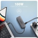 Axagon HMC-5H8K USB 5Gbps hub 2x USB-A USB-C HDMI 8k/30Hz PD 100W kabel USB-C Przewodowa USB 3.2 Gen 1 (3.1 Gen 1) Type-C Szary