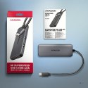 Axagon HMC-5H8K USB 5Gbps hub 2x USB-A USB-C HDMI 8k/30Hz PD 100W kabel USB-C Przewodowa USB 3.2 Gen 1 (3.1 Gen 1) Type-C Szary