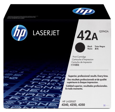 HP 42X High Yield Black Original LaserJet Toner Cartridge kaseta z tonerem 1 szt. Oryginalny Czarny