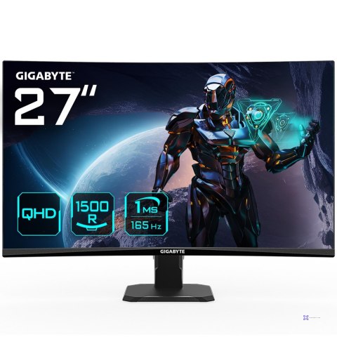 Monitor gamingowy Gigabyte GS27QC EK1 27" VA FHD 2560 x 1440 16:9 1 ms 250 cd/m2 Czarny Ilość portów HDMI 2 170 Hz