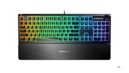 Klawiatura gamingowa SteelSeries Apex 3, układ NOR, przewodowa, czarna SteelSeries | Wierzchołek 3 | Klawiatura do gier | Światł